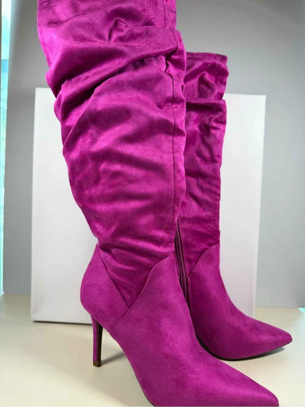 Jessica Simpson Fuchsia Pointed-Toe Stiletto Over-the-Knee Boots